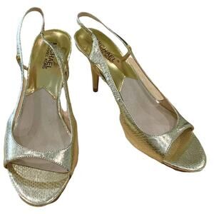 Michael Michael Kors shoes heel sling back open toe size 7.5  Approx 3.85” heel